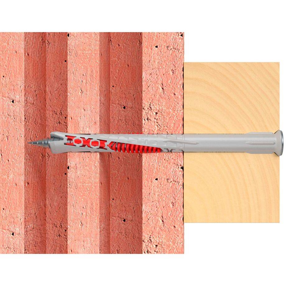 fischer 562155, Spreizdübel, Beton, Gipsblock, Mauerwerk, Nylon, Grau,