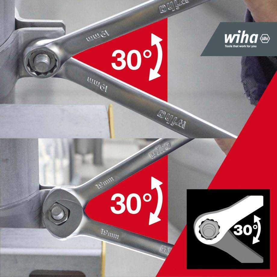 Wiha Doppelmaul-Gabelschlüssel Set 13-tlg. inkl. Halter (44753)