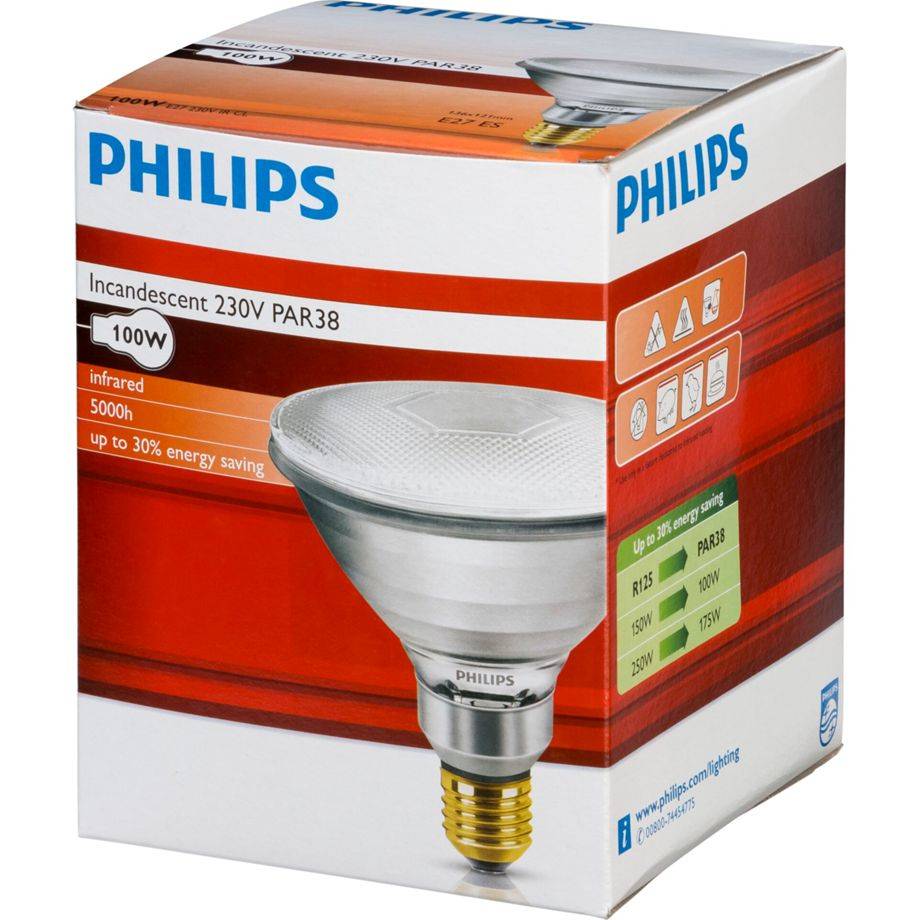 Philips Infrarotlampe PAR38 IR 100W E27 230V CL, 11578215