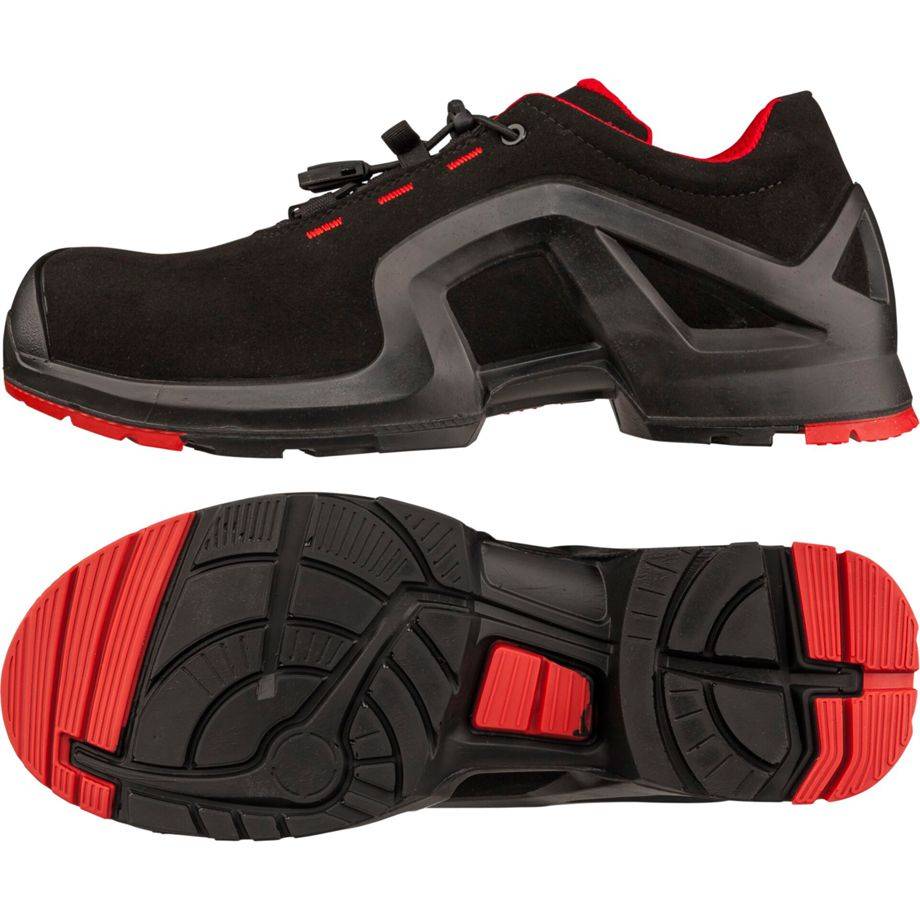 Uvex 85162, Unisex, Erwachsener, Sicherheitsschuhe, Schwarz, Rot, ESD, S3, SRC, Speed-Schnürsenkel