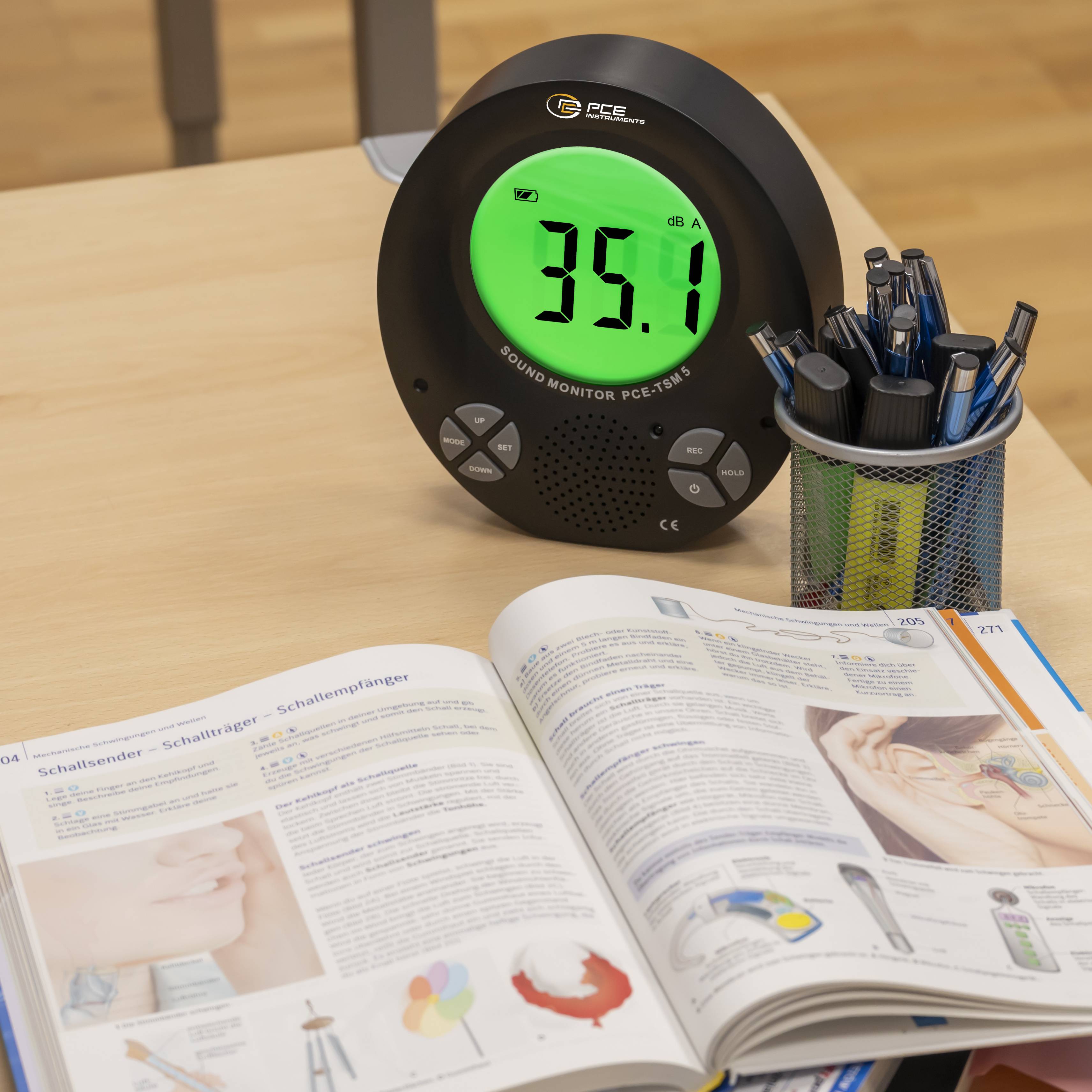 PCE Instruments Schallpegel-Messgerät Datenlogger, Farbdisplay PCE-TSM 5 35 - 135 dB 31.5Hz - 8000Hz Klinkenstecker 3.5mm