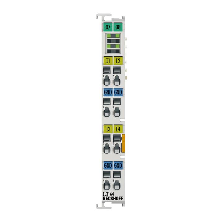 Beckhoff EL3164, EtherCAT-Klemme, 4-Kanal-Analog-Eingang, Spannung, 0…10 V, 16 Bit, single-ended