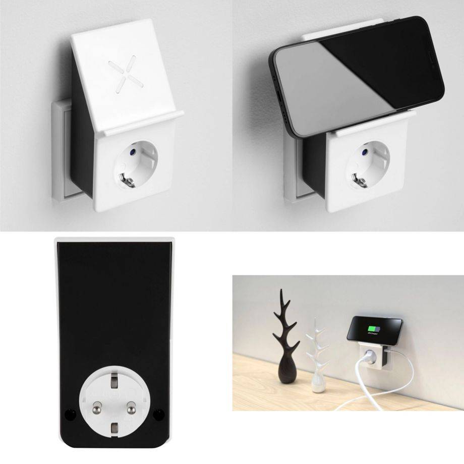 REV Ritter USB-Ladeadapter mit Wireless Charging+ 1x Steckdose