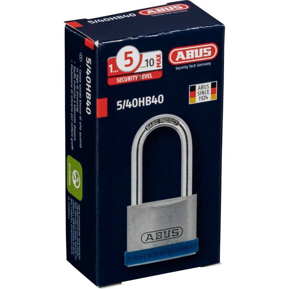 ABUS Security-Center ABUS Silver Rock 5, Herkömmliches Vorhängeschloss, Tastensperre, Blau, Silber,