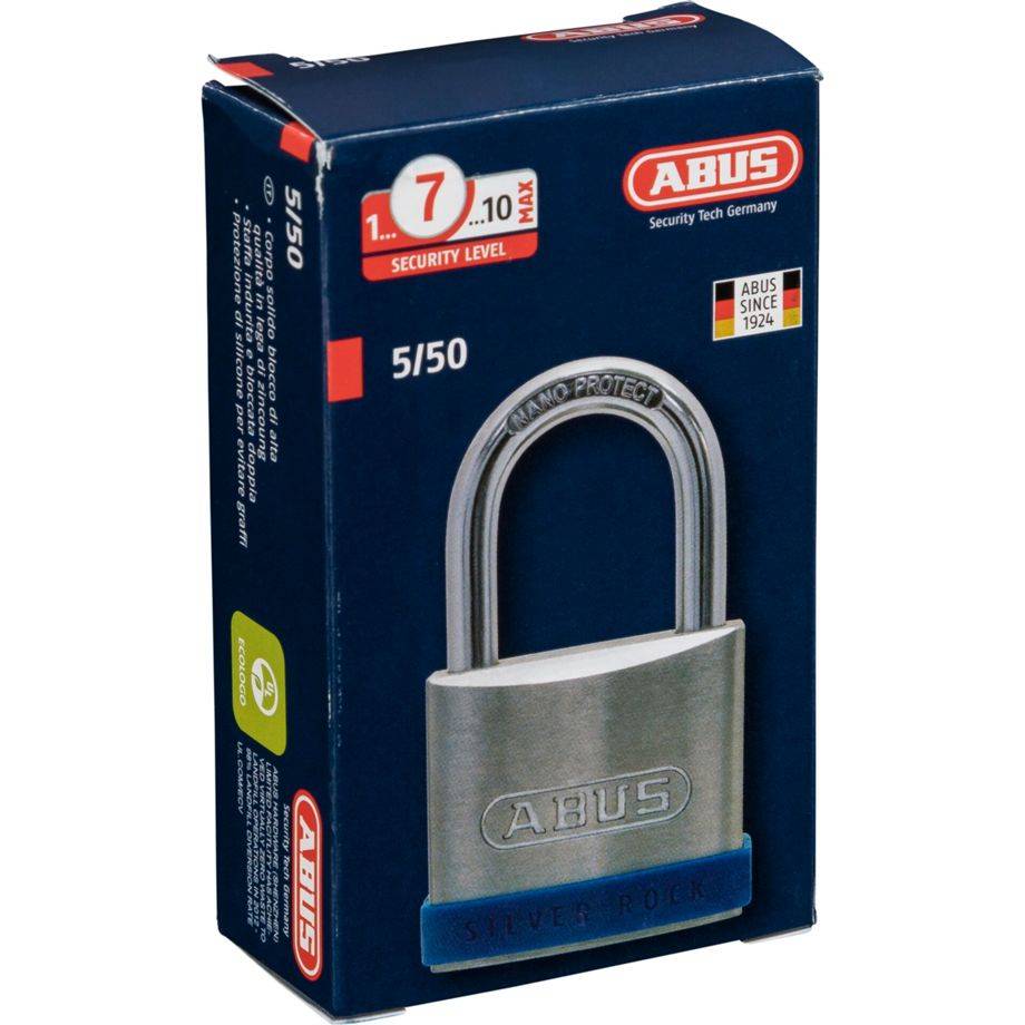 ABUS Security-Center ABUS 5/50 - Vorhängeschloss - Tastensperre - Pforte - Aufbewahrungsspind - Silber - Zink