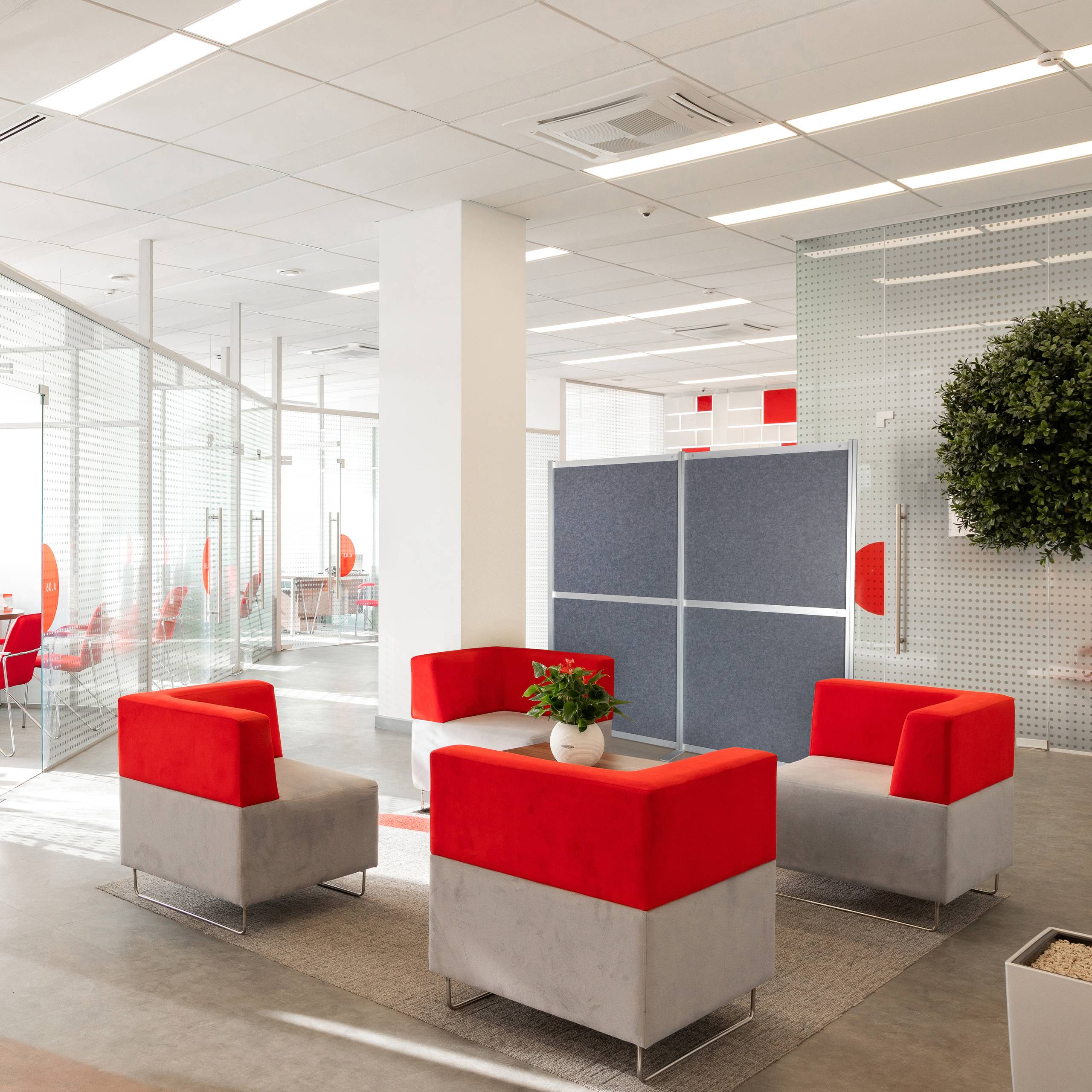 Akustik Trennwand Stellwand FLEXMIUT MODUL 167x192 PET grau hjh OFFICE