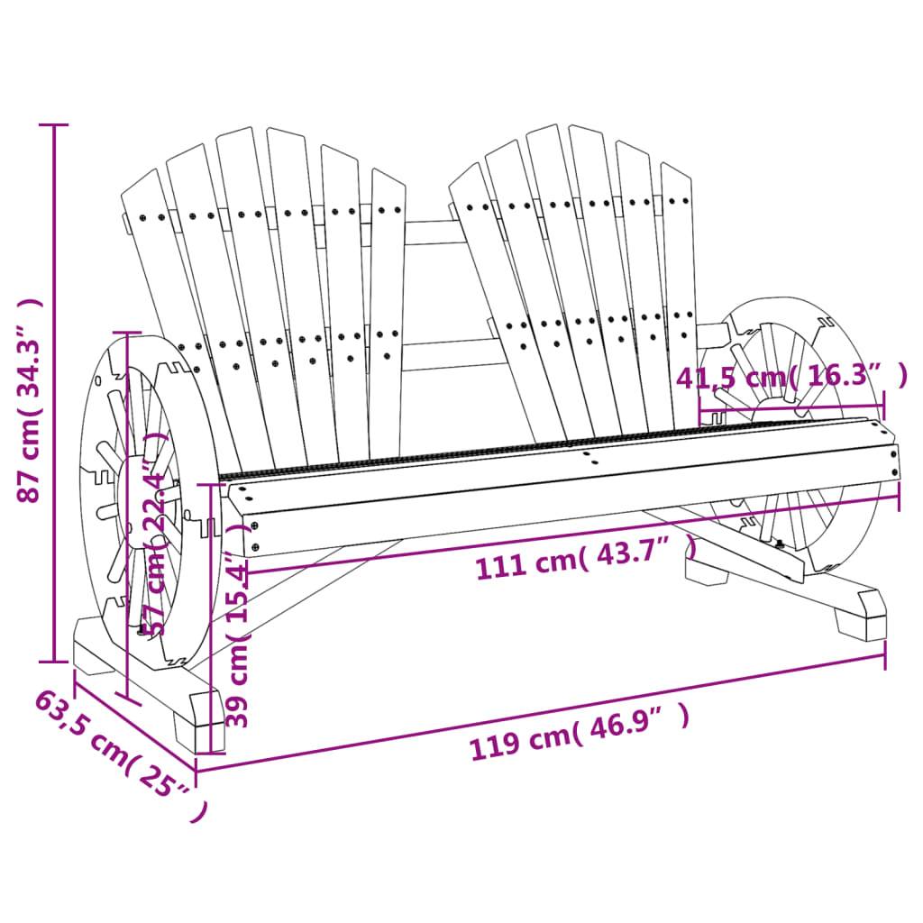 vidaXL Adirondack-Gartenstuhl 2-Sitzer Massivholz Tanne