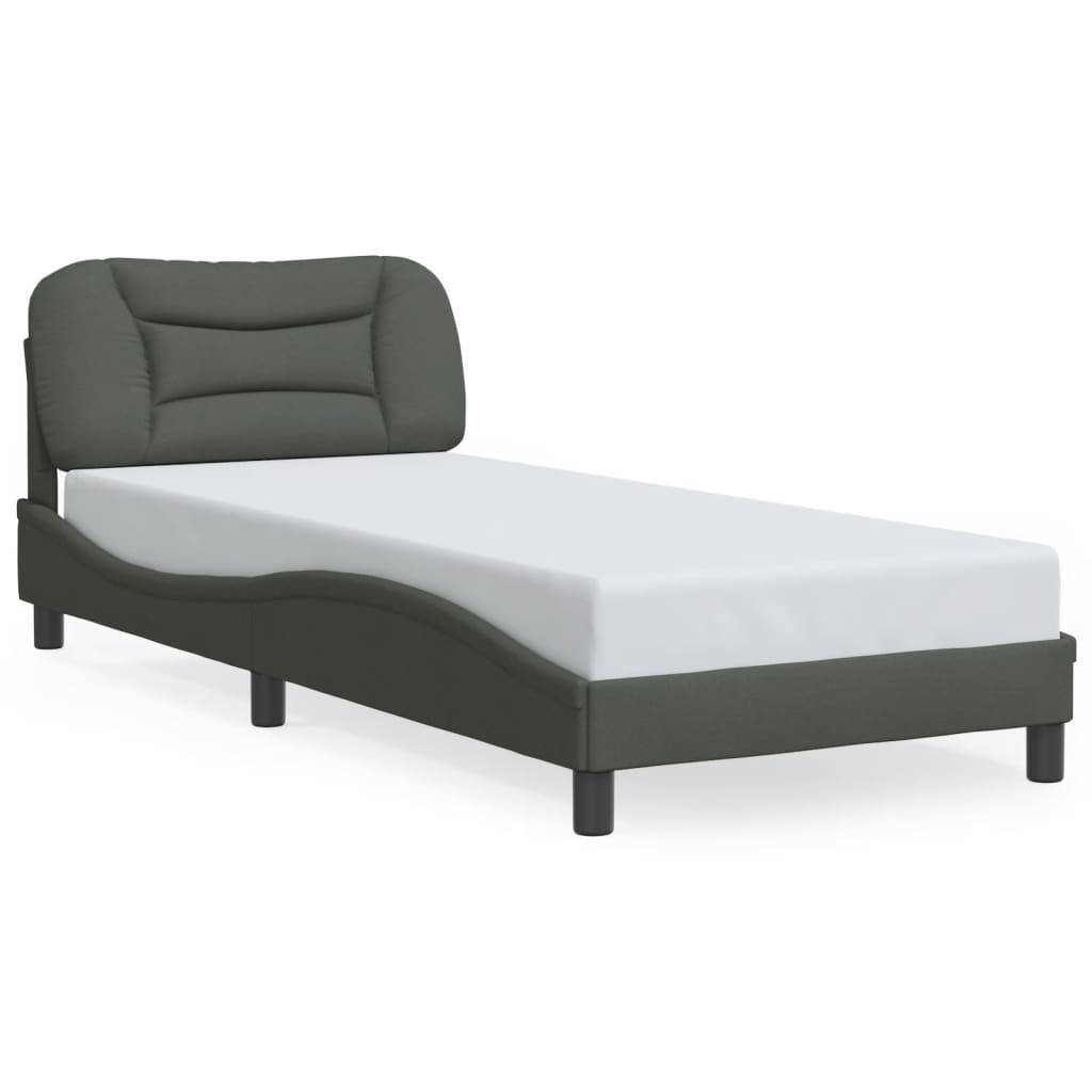 vidaXL Bettgestell mit LED Dunkelgrau 80x200 cm Stoff