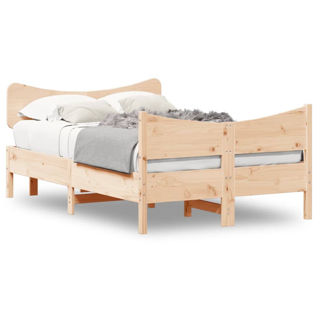 vidaXL Massivholzbett ohne Matratze 120x190 cm Kiefernholz