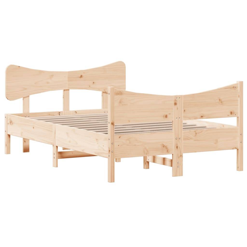 vidaXL Massivholzbett ohne Matratze 120x190 cm Kiefernholz