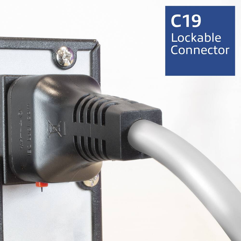 ACT PL0013 PL0013 Netzkabel C19 IEC Lock - C20 IEC Lock Dual Locking | Weiß | 3 Meter | PC3635
