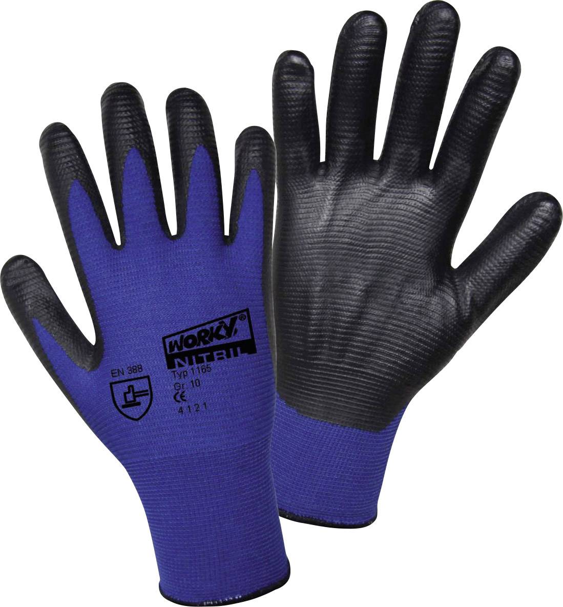 Leipold Doehle 1165-7 Nylon Super Grip Nitrile Nylon Arbeitshandschuh Größe (Handschuhe): 7, S EN 388 CAT II 1 Paar