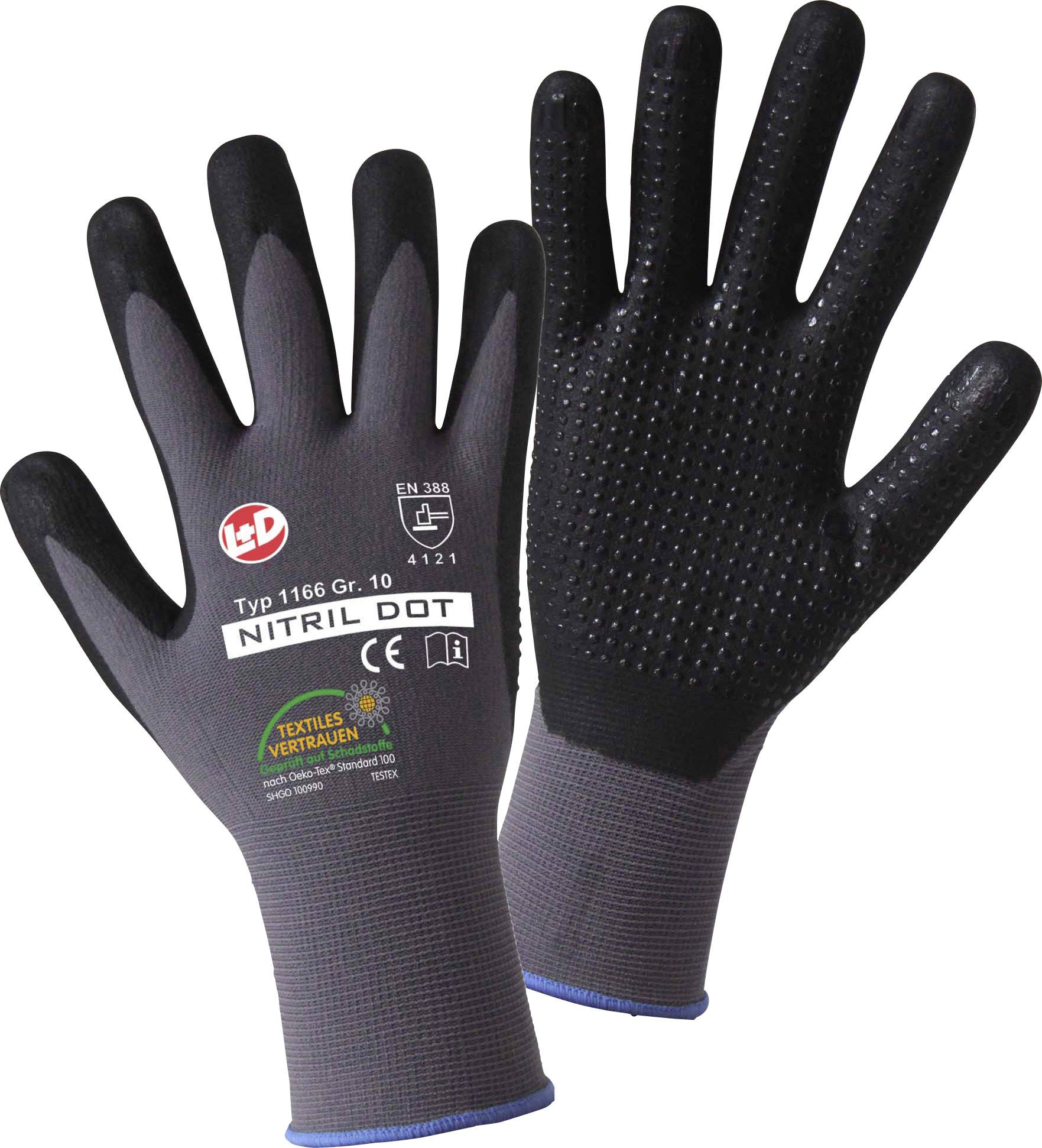 Leipold Doehle 1166-9 NITRIL DOT Polyamid Arbeitshandschuh Größe (Handschuhe): 9, L EN 388:2016 CAT II 1 Paar
