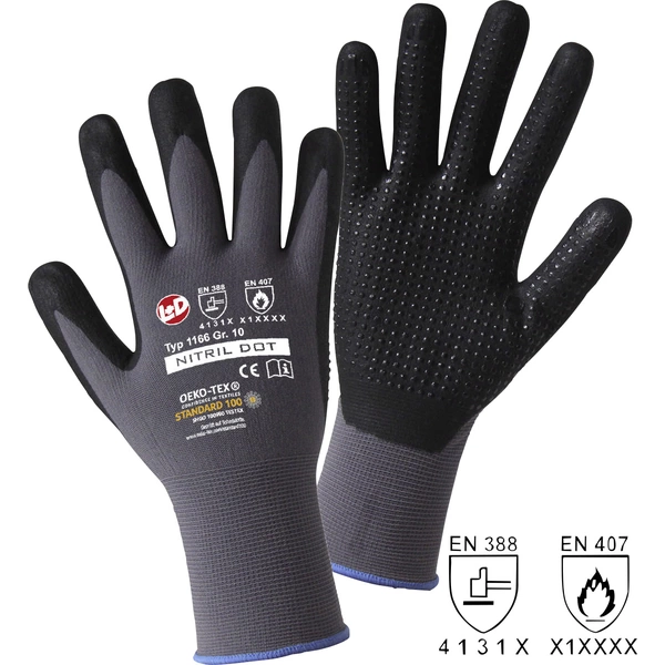 Leipold Doehle 1166-11 NITRIL DOT Nylon Arbeitshandschuh Größe (Handschuhe): 11, XXL EN 397 CAT II 1 Paar Leipold Doehle 1166-11 NITRIL DOT Nylon Arbeitshandschuh Größe (Handschuhe): 11, XXL EN 397 CAT II 1 Paar