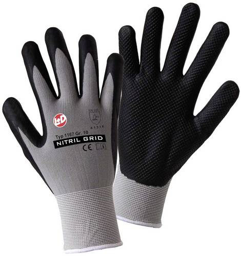 Worky L+D NITRIL GRID 1167 Nylon Arbeitshandschuh Größe (Handschuhe): 9, L EN 388:2016 CAT II 1 Pa