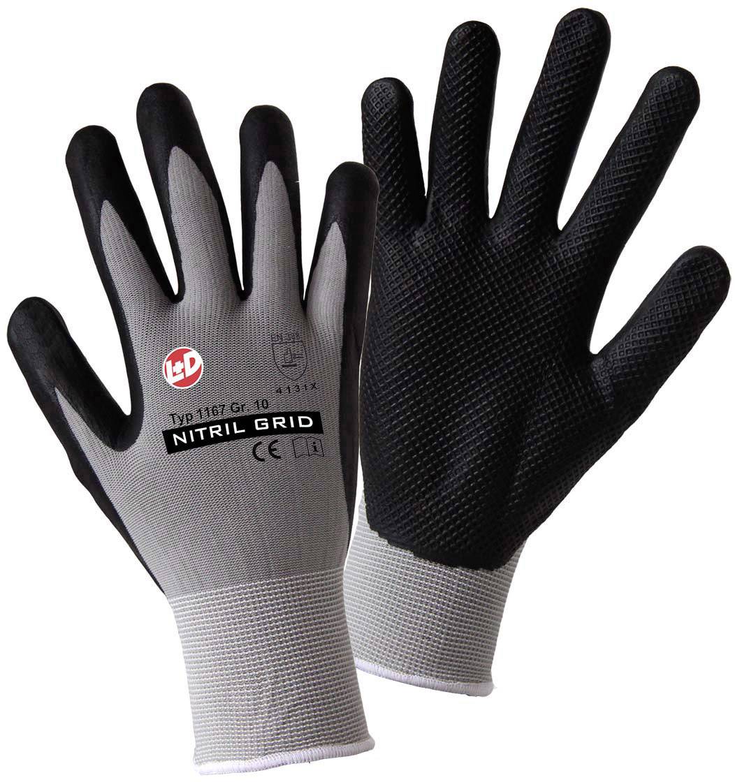 Leipold Doehle 1167-10 NITRIL GRID Nylon Arbeitshandschuh Größe (Handschuhe): 10, XL EN 388:2016 CAT II 1 Paar