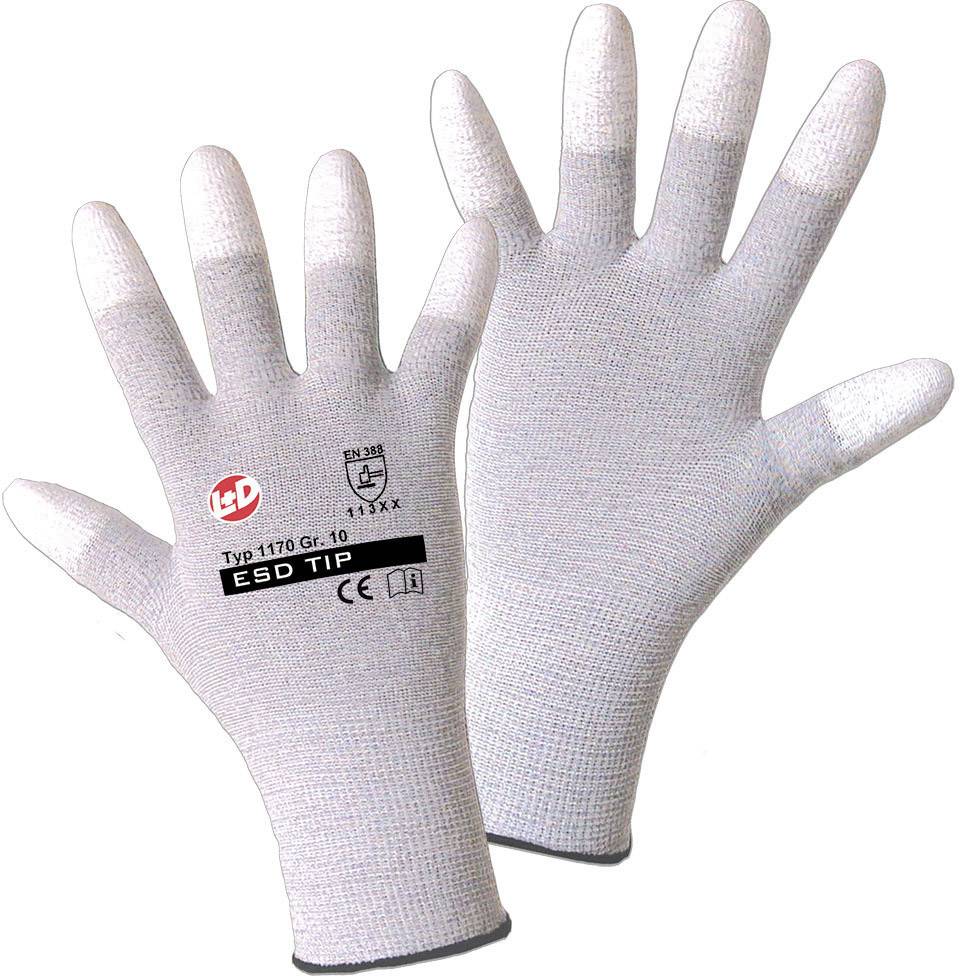 Leipold Doehle 1170-9 ESD TIP Nylon Arbeitshandschuh Größe (Handschuhe): 9, L EN 388:2016 CAT II 1 Paar