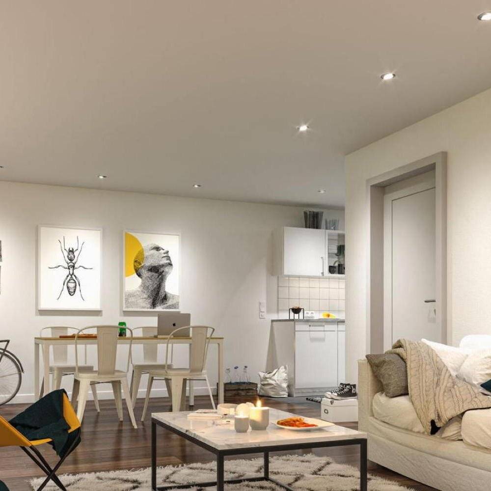 Smarte Zigbee 3.0 LED Einbauleuchte Base Coin RGBW in Eisen-gebürstet 3x 4,9W 1260lm