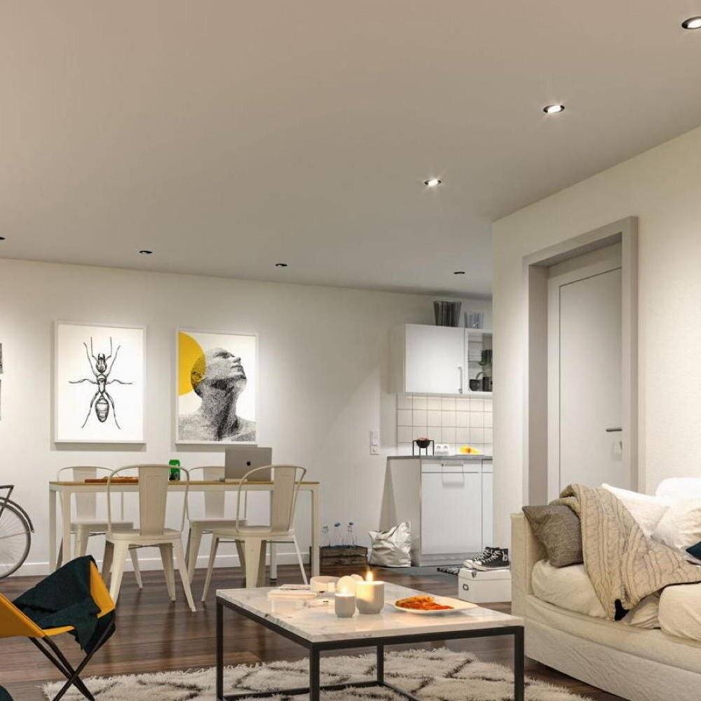 LED Einbauleuchte Base Zigbee Basisset, schwenkbar, rund, 230V, 3x4,9W, 3x430lm, 90mm, Schwarz matt, 3000K