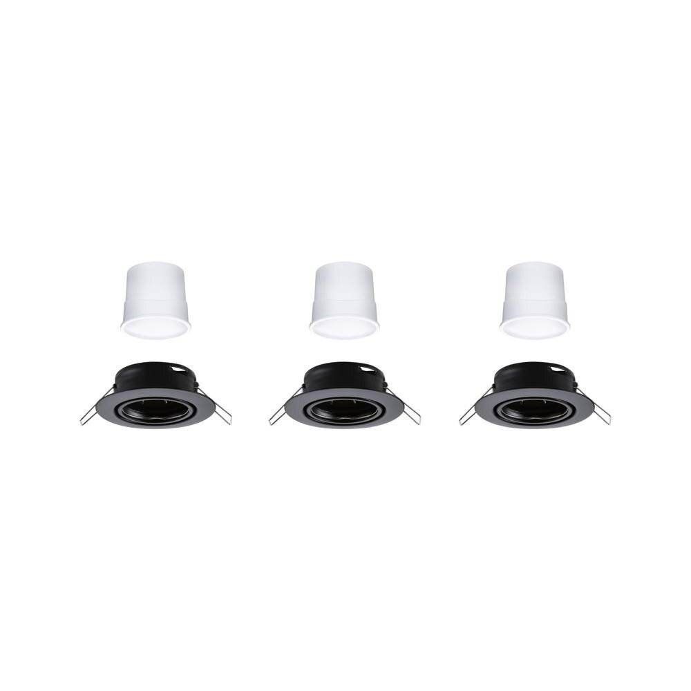 LED Einbauleuchte Base Zigbee Basisset, schwenkbar, rund, 230V, 3x4,9W, 3x430lm, 90mm, Schwarz matt, 3000K