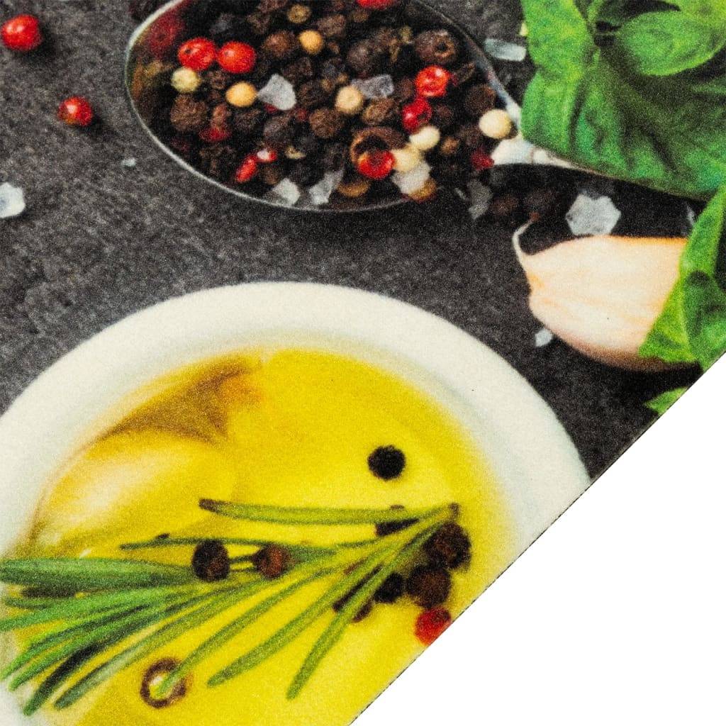 vidaXL Küchenteppich Waschbar Gewürze 45x150 cm Samt