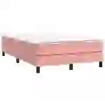 vidaXL Boxspringbett mit Matratze Rosa 120x190 cm Samt vidaXL Boxspringbett mit Matratze Rosa 120x190 cm Samt