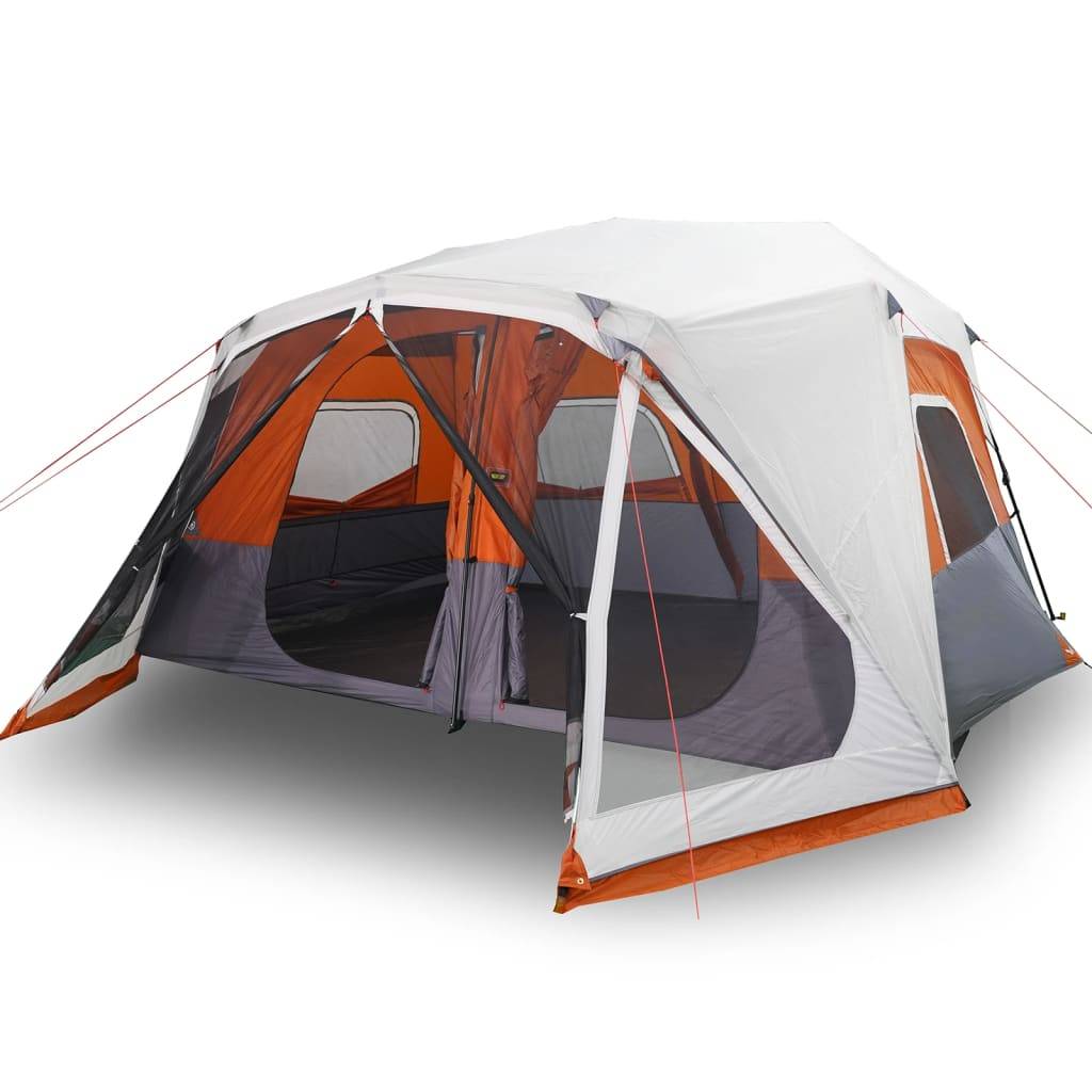 vidaXL Familienzelt mit LED 10 Personen Hellgrau Orange Quick Release