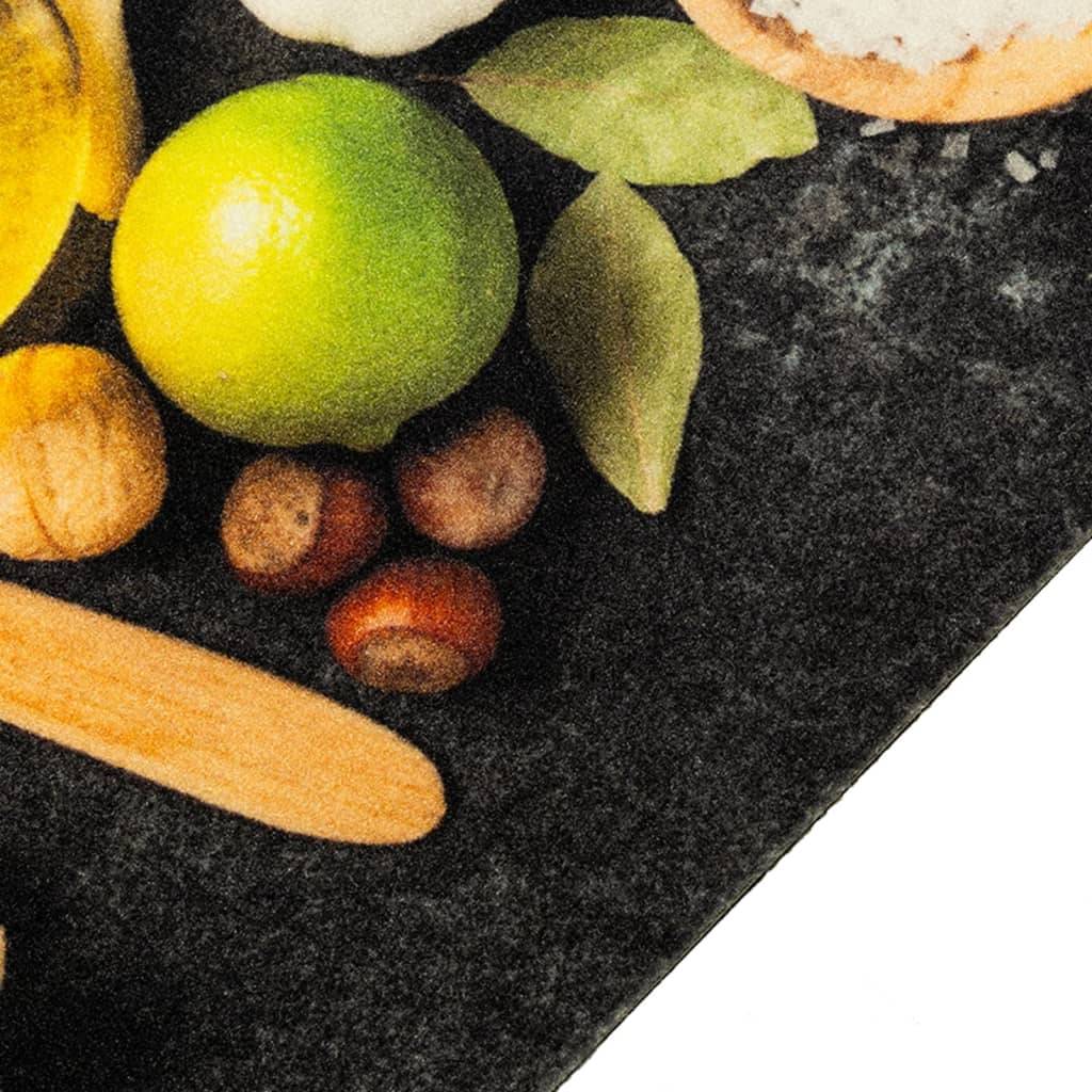 vidaXL Küchenteppich Waschbar Gewürze 45x150 cm Samt