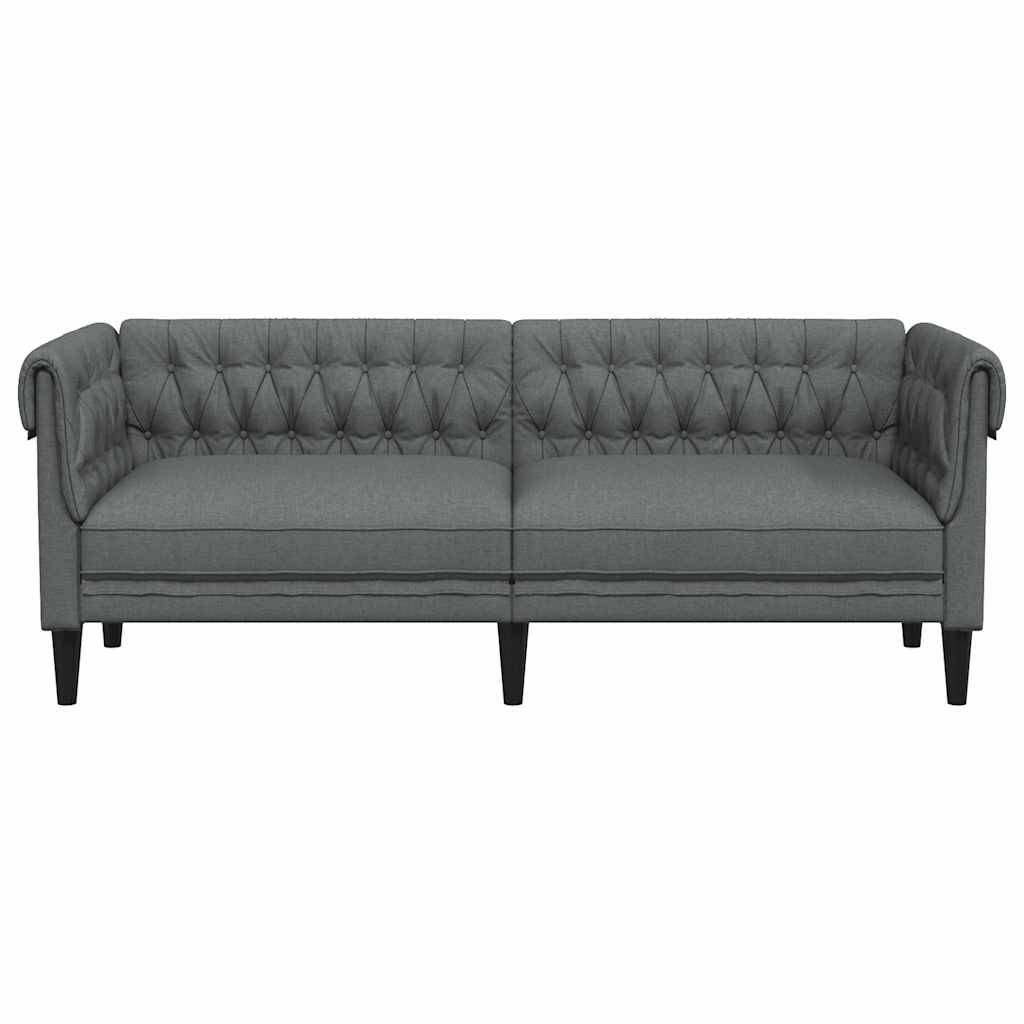 vidaXL Chesterfield-Sofa 3-Sitzer Dunkelgrau Stoff