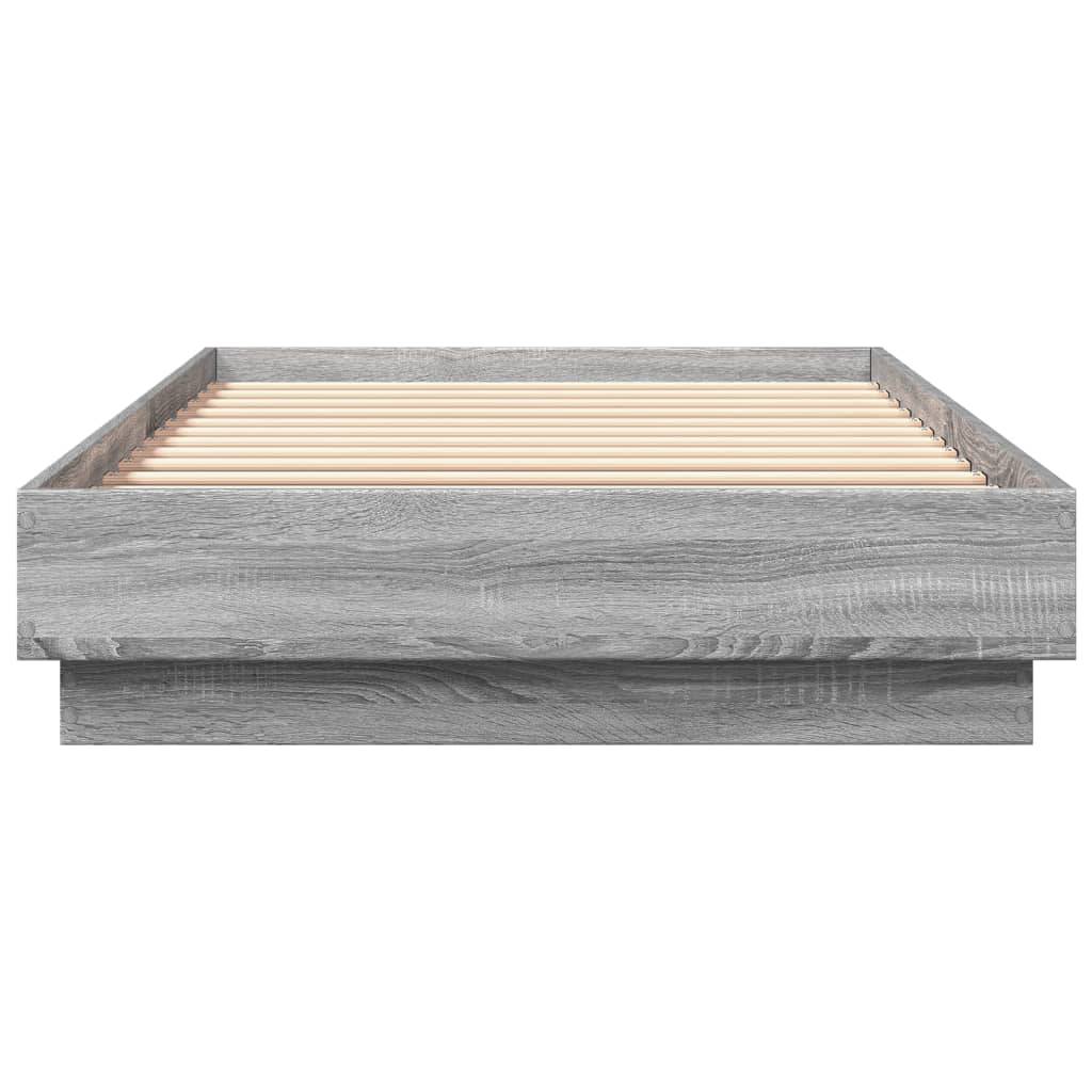 vidaXL Bettgestell Grau Sonoma 90x200 cm Holzwerkstoff