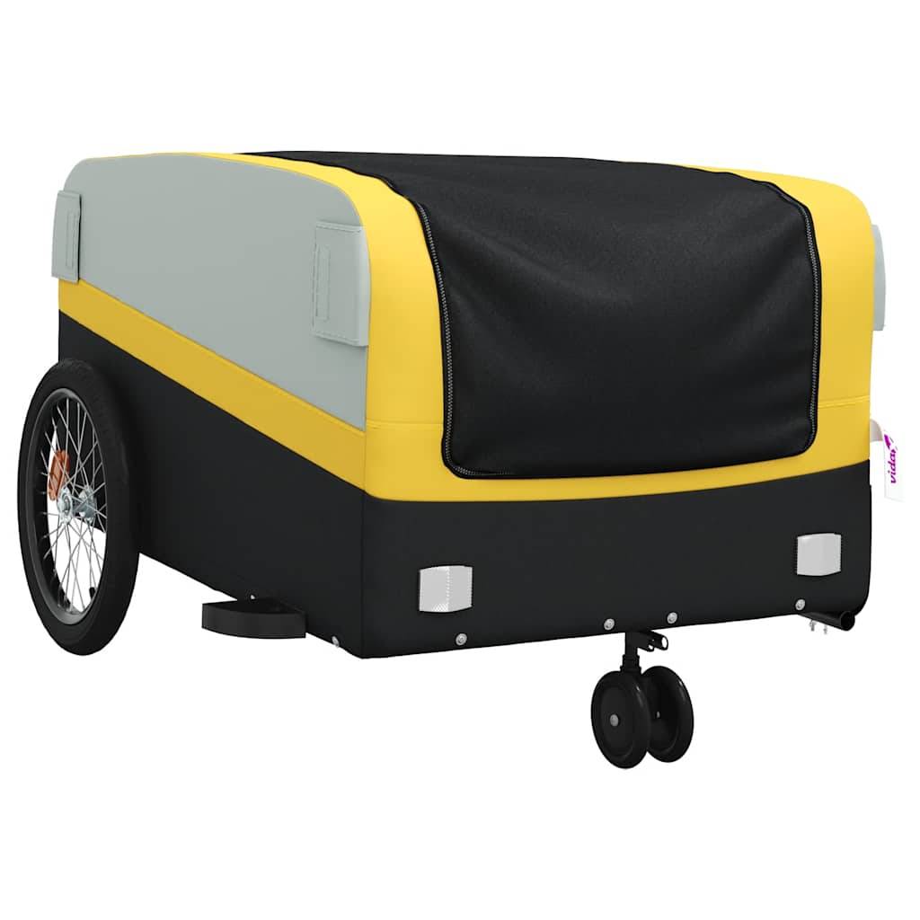 vidaXL Fahrradanhänger Schwarz und Gelb 45 kg Eisen