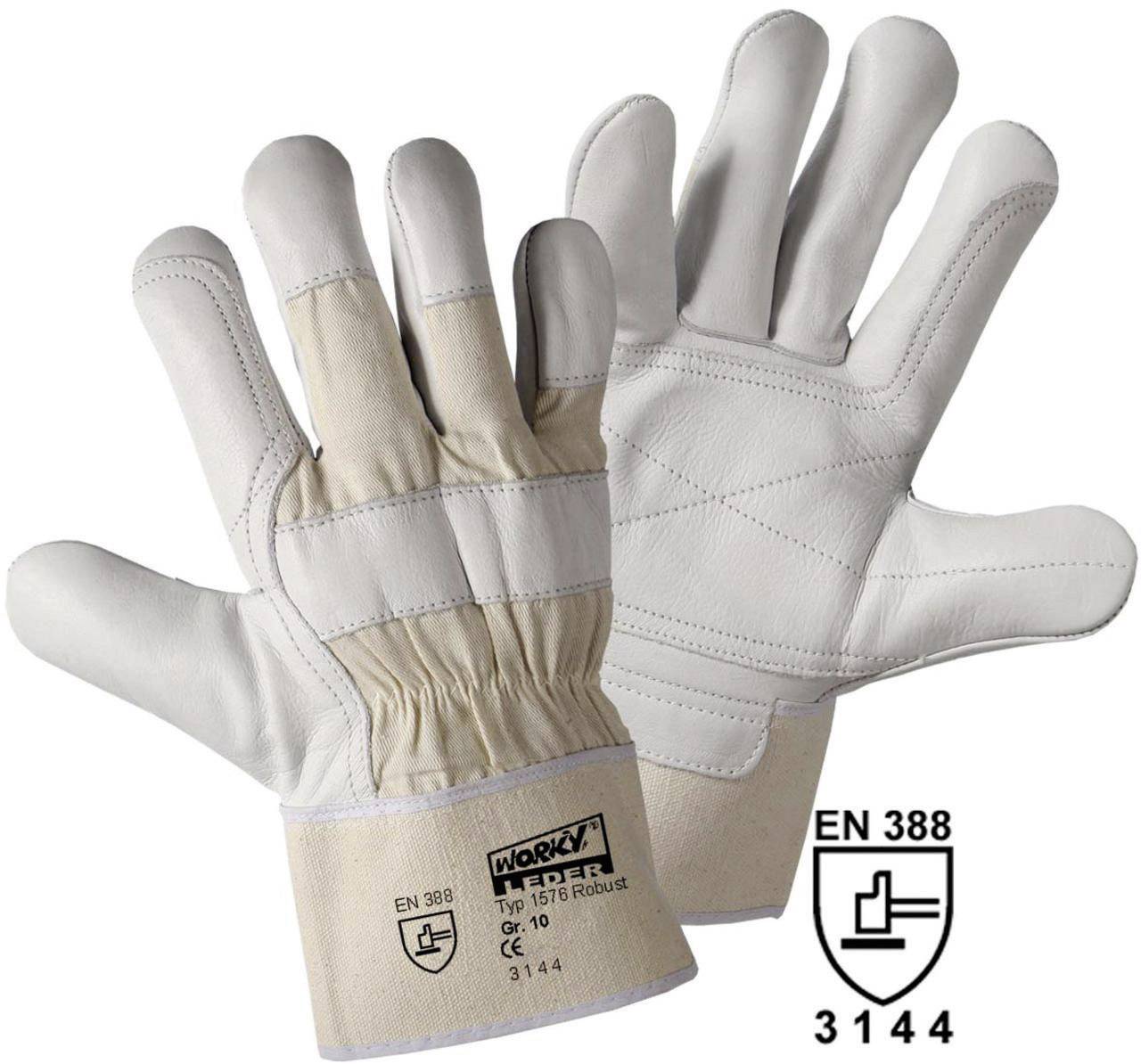 Leipold Doehle 1576 Robust Rindnarbenleder Arbeitshandschuh Größe (Handschuhe): 10, XL EN 388:2016 CAT II 1 Paar