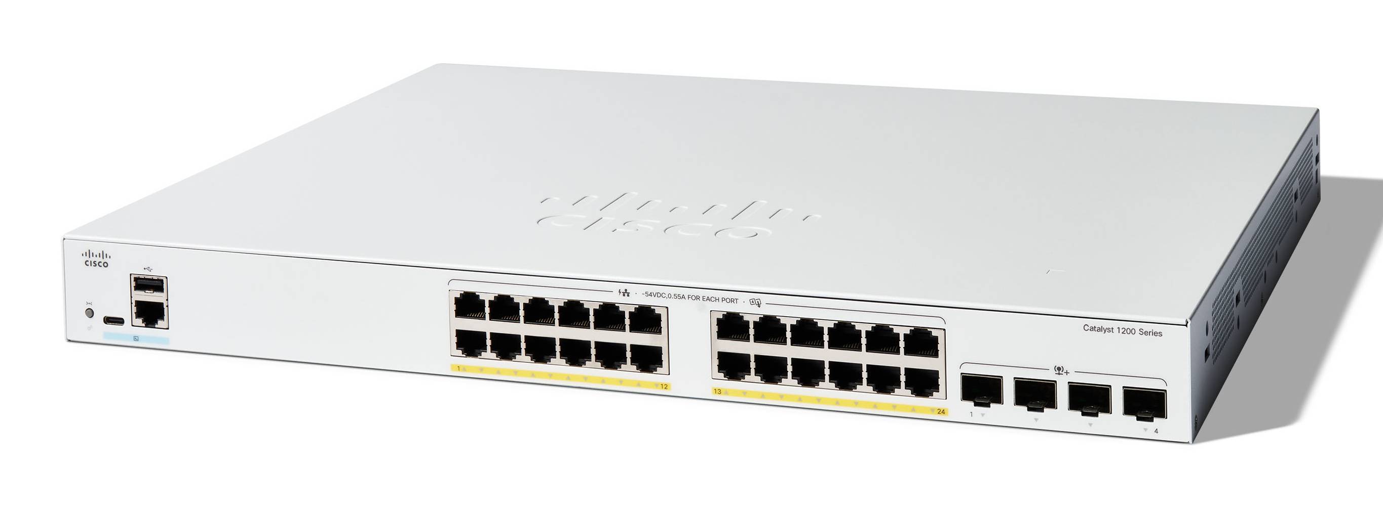 Cisco Catalyst 1200-24FP-4X - Switch - L3 - Smart - 24 x 10/100/1000 (PoE+) - +