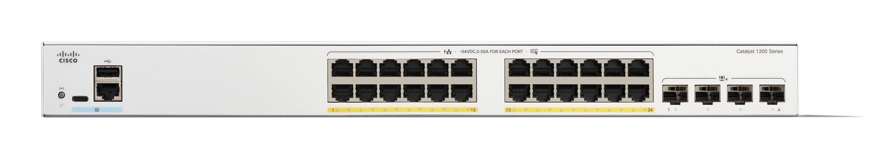 Cisco Catalyst 1200-24FP-4X - Switch - L3 - Smart - 24 x 10/100/1000 (PoE+) - +