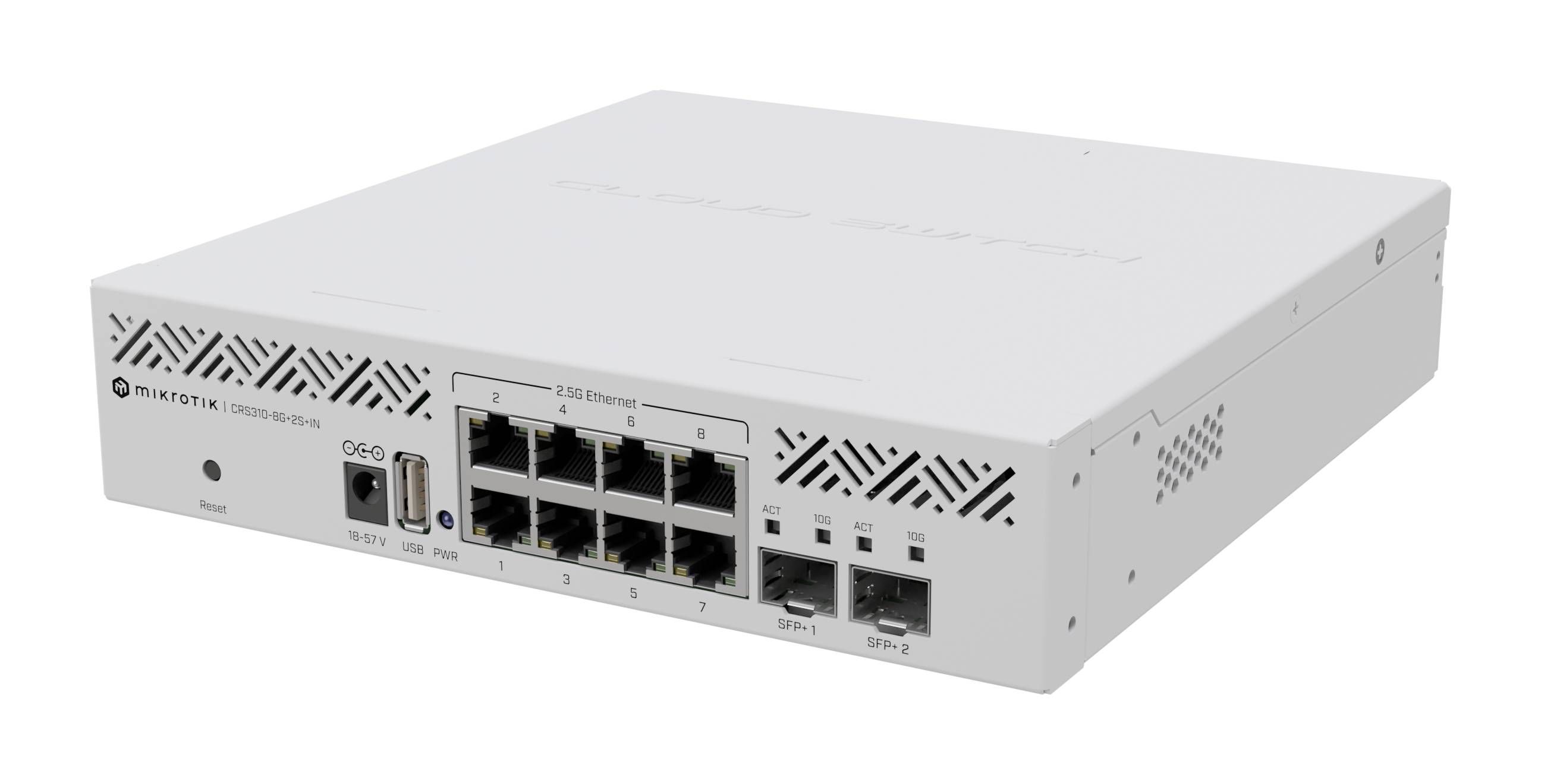 MikroTik CRS310-8G+2S+IN - Switch - L3 - 8 x 2.5GBase-T + 2 x 10 Gigabit SFP+ -