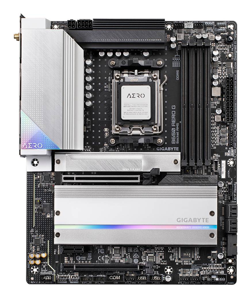 Gigabyte B650 AERO G, AMD, Sockel AM5, AMD Ryzen 7000 Series, Sockel AM5, 192 GB, DDR5-SDRAM