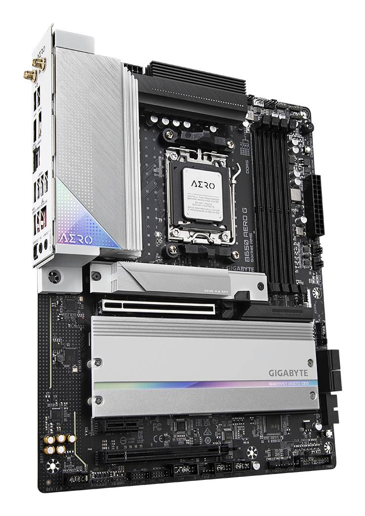 Gigabyte B650 AERO G, AMD, Sockel AM5, AMD Ryzen 7000 Series, Sockel AM5, 192 GB, DDR5-SDRAM