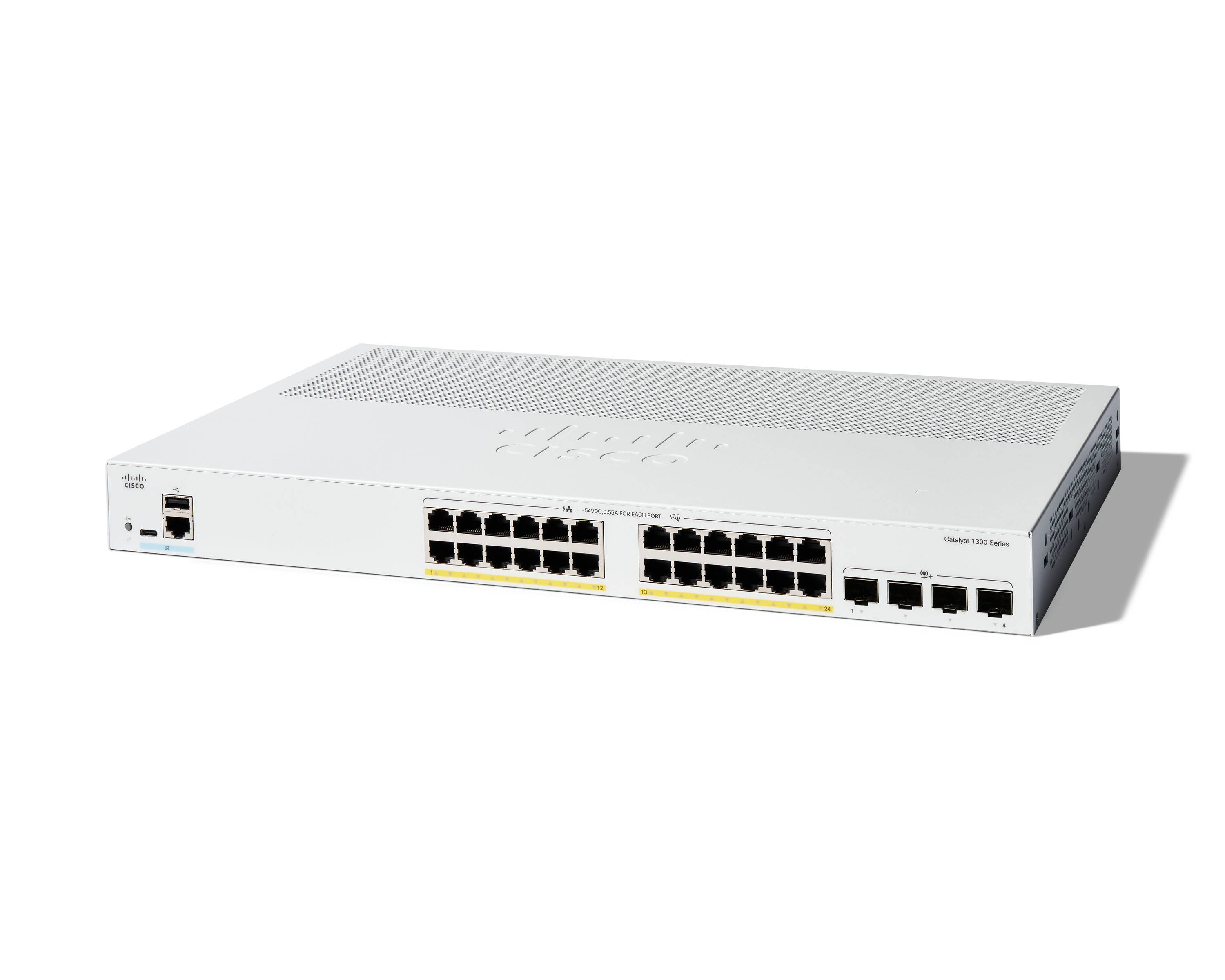 Cisco Catalyst 1300-24P-4X - Switch - L3 - managed - 24 x 10/100/1000 (PoE+)