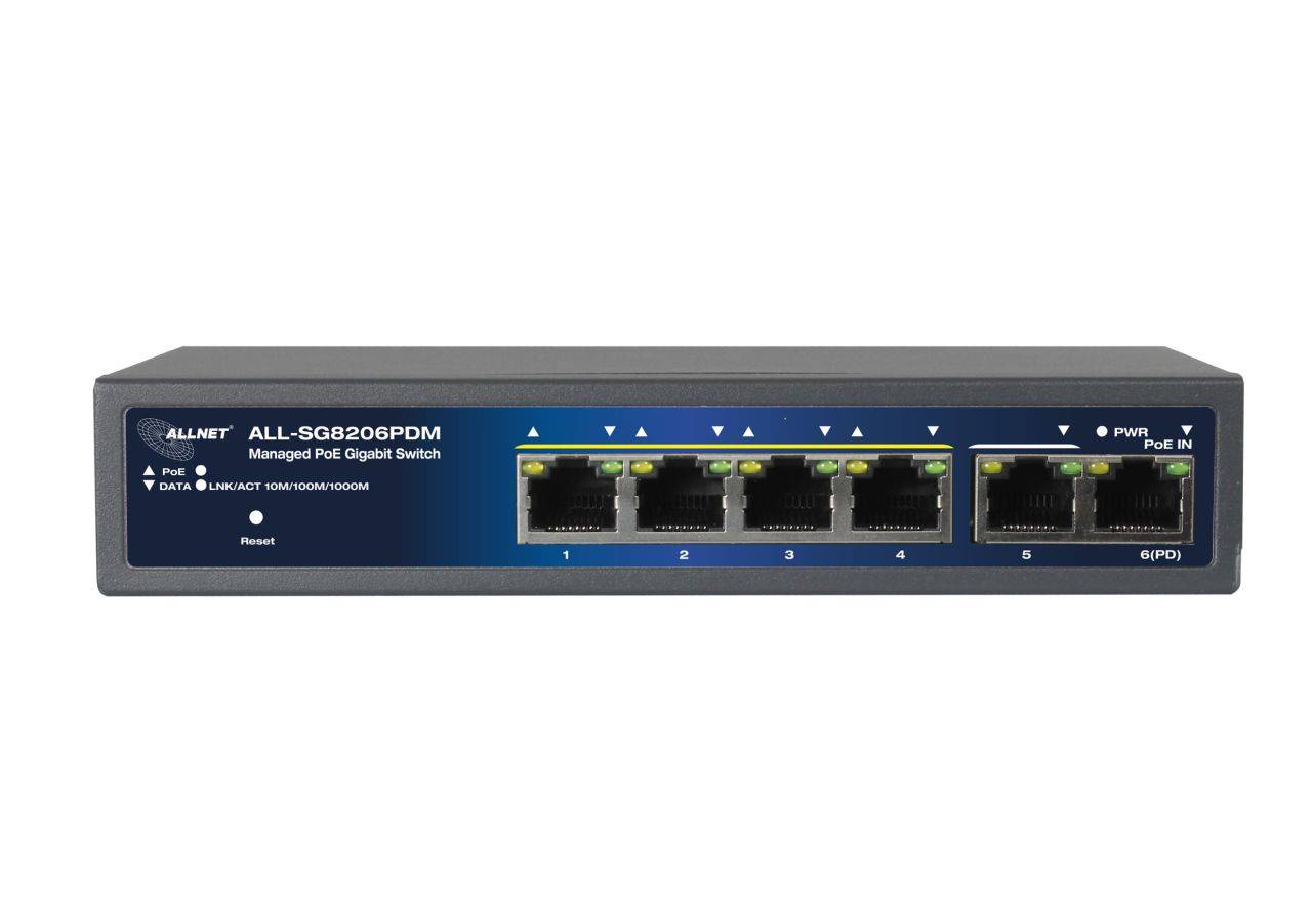 ALLNET - Switch smart managed 6 Port Gigabit 95W 4x PoE 1x Gi 6