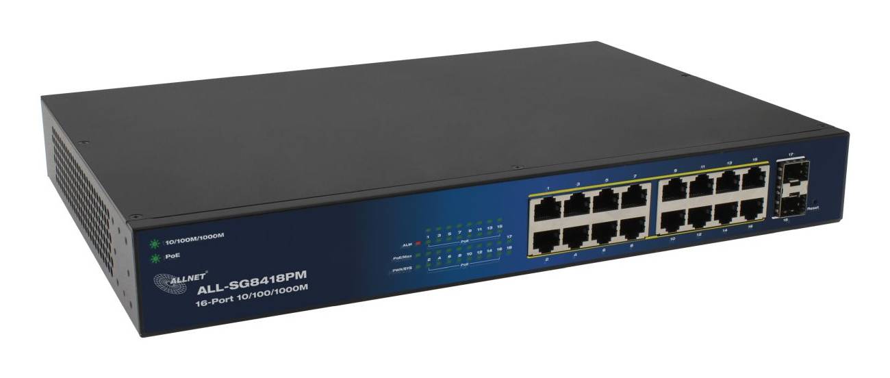 ALLNET - Switch smart managed Layer2 18 Port Gigabit• 18x GbE• PoE Budget 240W• 16x at - Switch - 36 Gbps