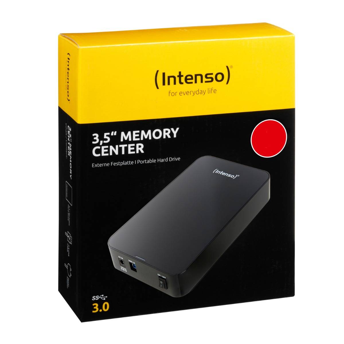 Intenso 8 TB Externe Festplatte 8.9 cm (3.5 Zoll) USB 3.2 Gen 1 (USB 3.0) Schwarz 6031516