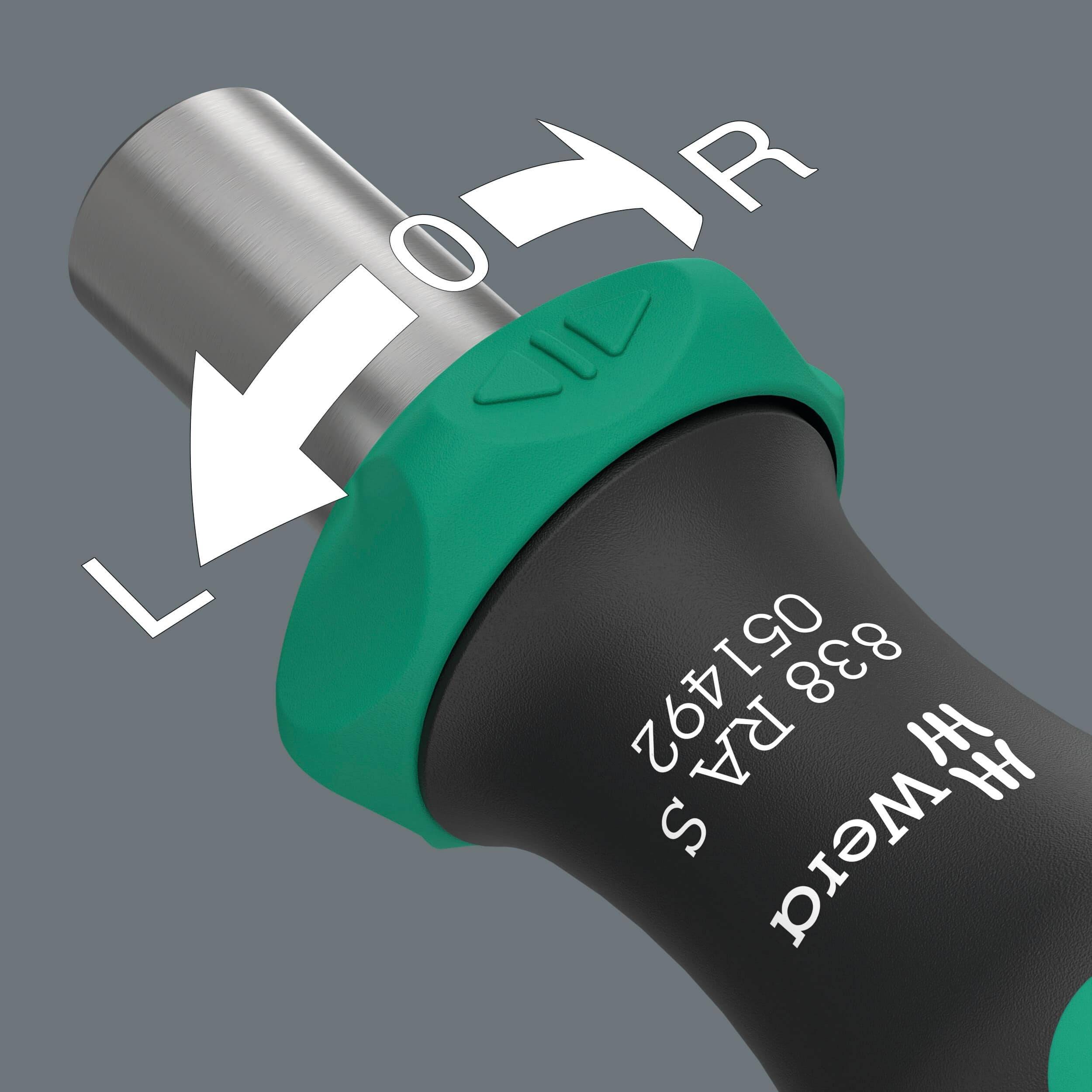 WERA Bits-Handhalter mit Ratschenfunktion, 838 RA S, 05051492001, 1/4"