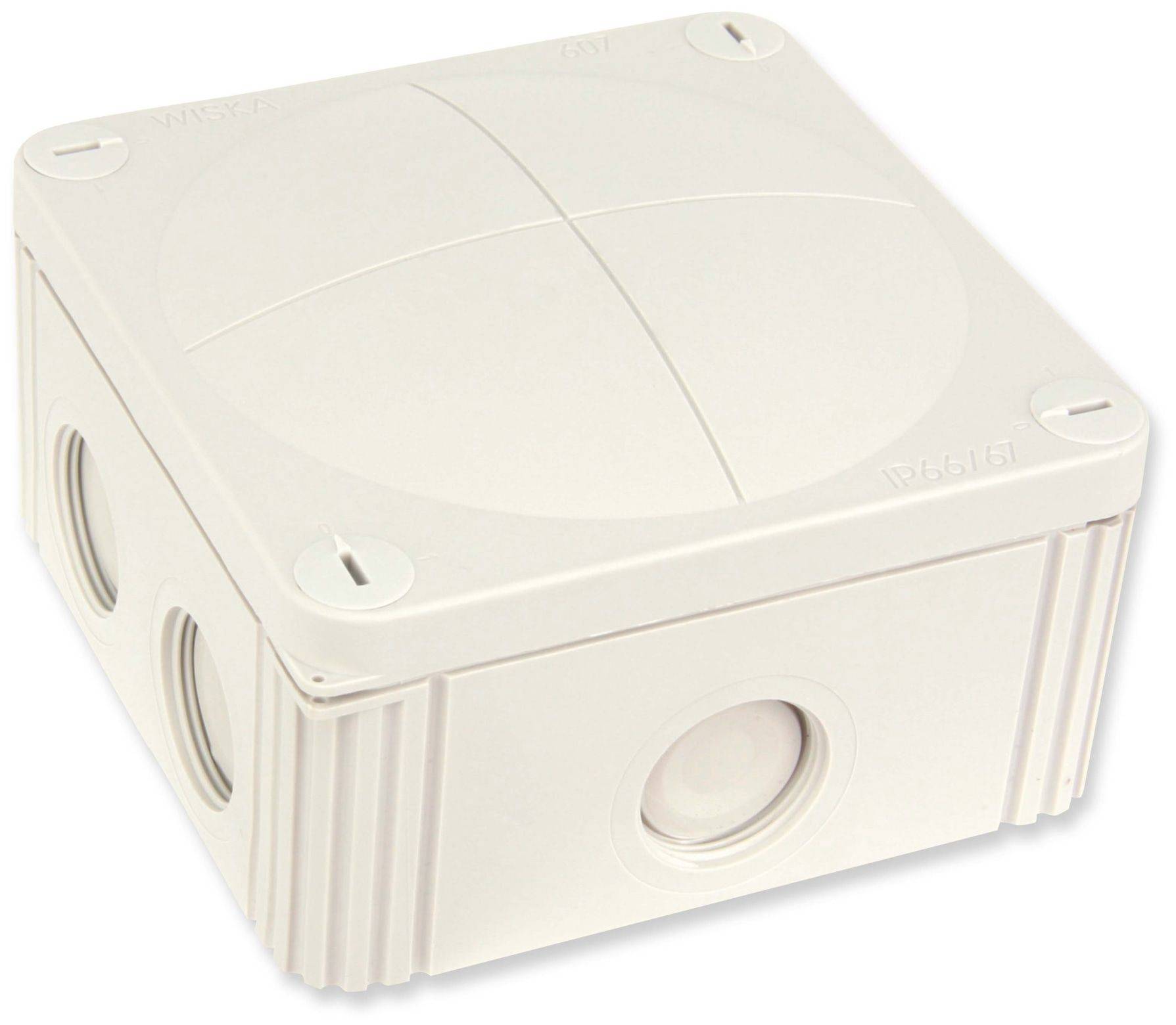 1St. FR-Kabelabzweigkasten IP66, 110x110x66 mm, mit Schraubklemme 5x6 mm² RAL7035