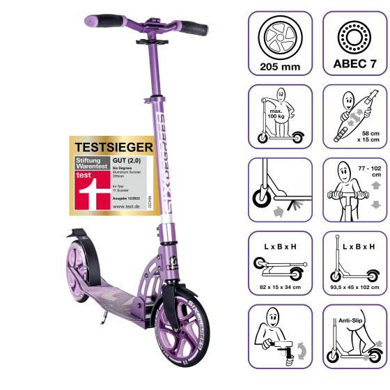 Six Degrees Aluminium Scooter Tretroller 205 Mm Klappbar City Roller Kinder 892