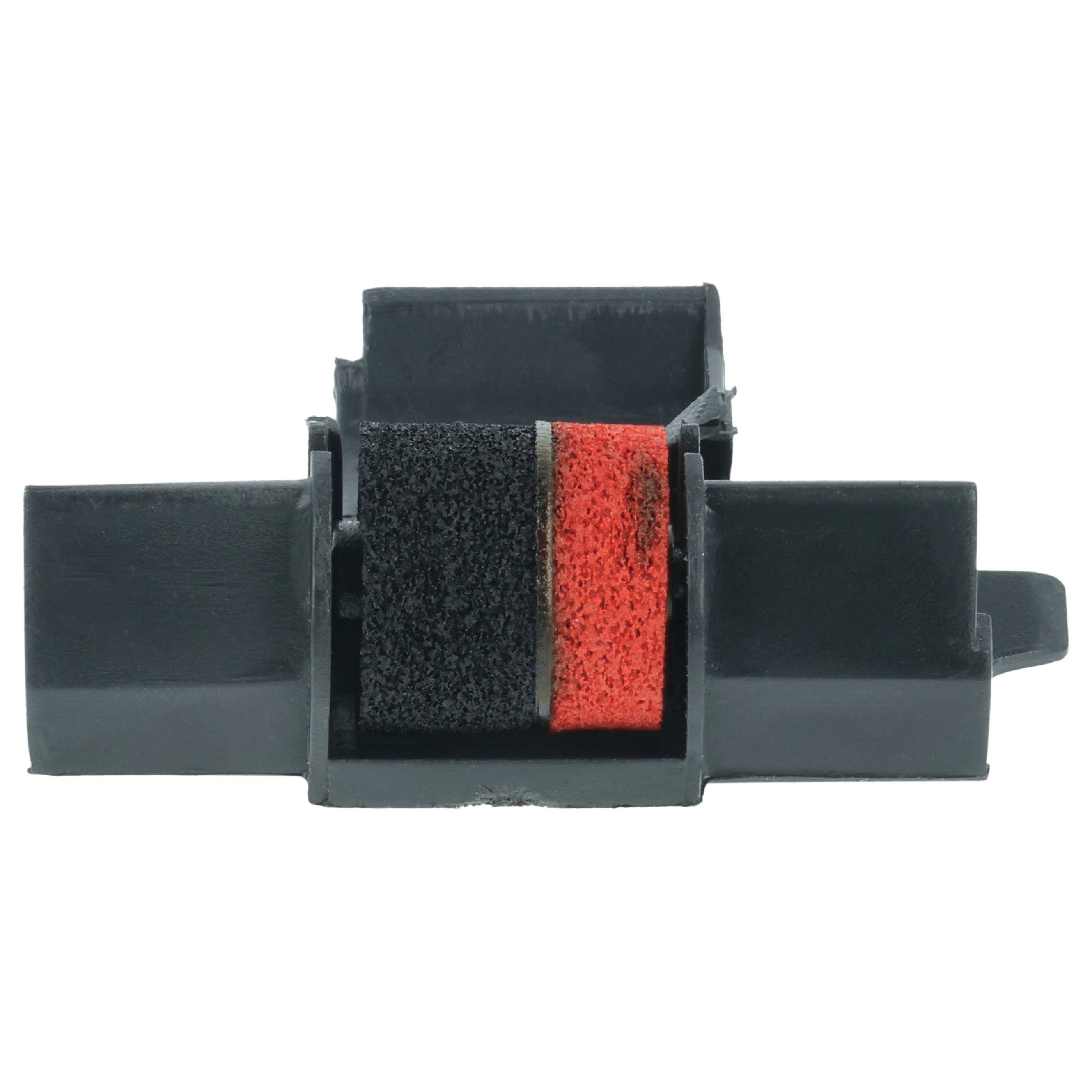 vhbw 10x Farbrolle, Farbwalze Schwarz Rot kompatibel mit Citizen CX 180 Series, 185/II/III Taschenrechner