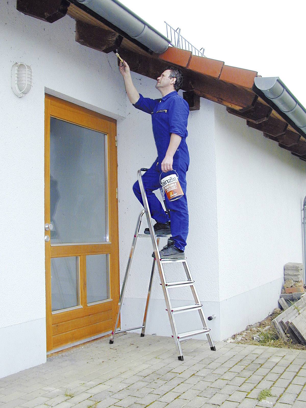 Krause 000729 Aluminium Stufen-Stehleiter Arbeitshöhe (max.): 3.00m Silber 4.3kg