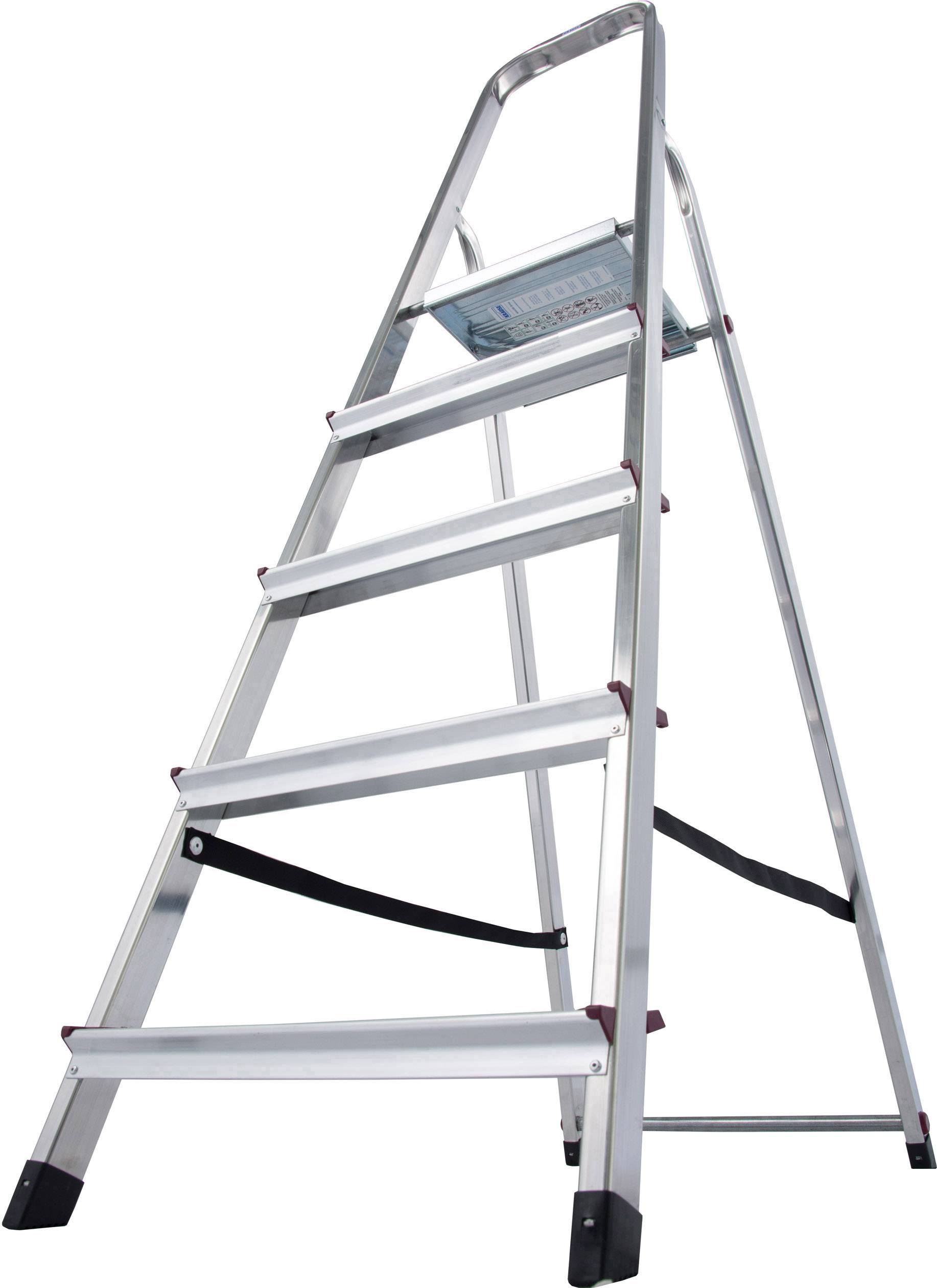 Krause 000729 Aluminium Stufen-Stehleiter Arbeitshöhe (max.): 3.00m Silber 4.3kg