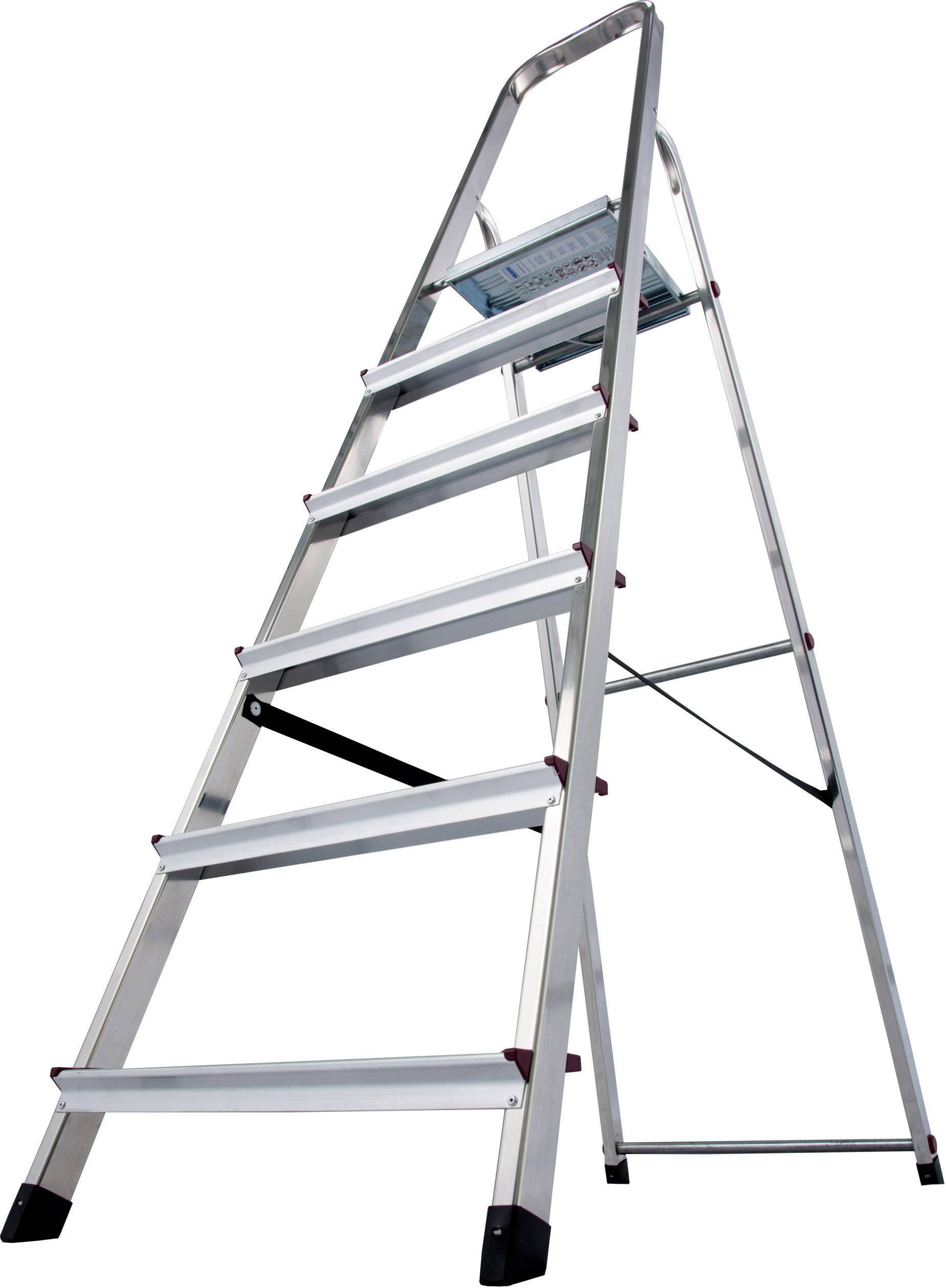 Krause 000736 Aluminium Stufen-Stehleiter Arbeitshöhe (max.): 3.20m Silber 5kg