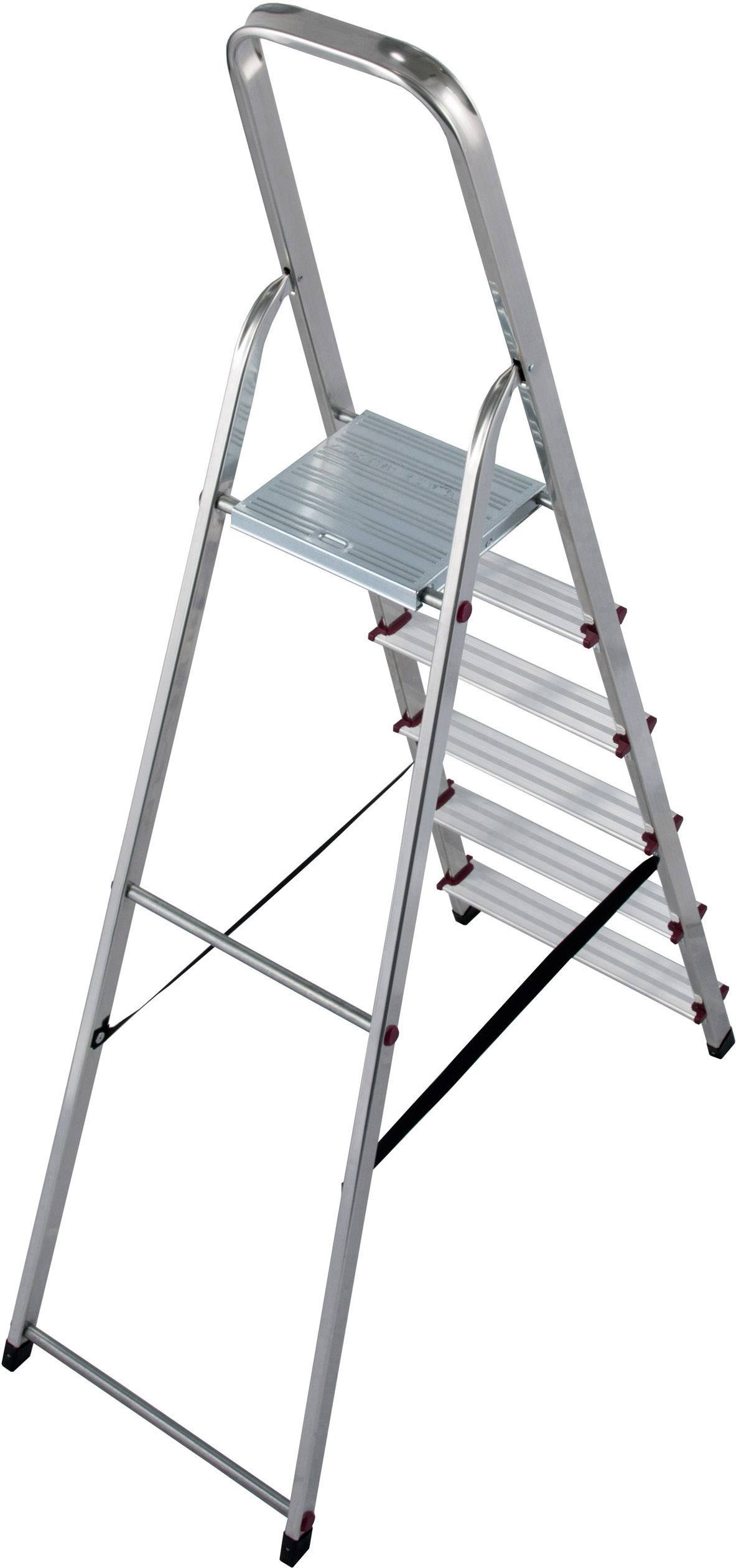 Krause 000736 Aluminium Stufen-Stehleiter Arbeitshöhe (max.): 3.20m Silber 5kg