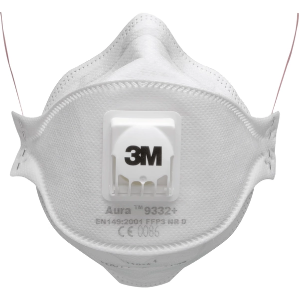 3M Aura™ 9332+ 7000088721 Feinstaubmaske mit Ventil FFP3 D 10 St. DIN EN 149:2001, DIN EN 149:2009 3M Aura™ 9332+ 7000088721 Feinstaubmaske mit Ventil FFP3 D 10 St. DIN EN 149:2001, DIN EN 149:2009